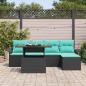 Preview: Garten-Sofa-Set 6 Stk. Schwarz Poly Rattan