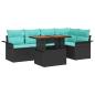 Preview: Garten-Sofa-Set 6 Stk. Schwarz Poly Rattan