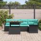 Preview: Garten-Sofa-Set 6 Stk. Schwarz Poly Rattan