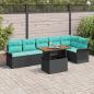 Preview: ARDEBO.de - Garten-Sofa-Set 7 stk. Schwarz Poly Rattan