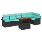 Preview: Garten-Sofa-Set 7 stk. Schwarz Poly Rattan