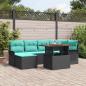 Preview: ARDEBO.de - Garten-Sofa-Set 7 stk. Schwarz Poly Rattan
