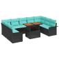 Preview: Garten-Sofa-Set 10 Stk. Schwarz Poly Rattan