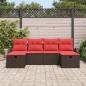 Preview: Sofa Set 6 Stk. 6-Sitzanzahl Braun und Rot Poly-Rattan