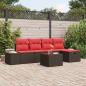 Preview: ARDEBO.de - Gartensofa-set 6 stk. Braun Poly-Rattan
