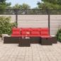 Preview: Gartensofa-set 6 stk. Braun Poly-Rattan