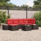Preview: ARDEBO.de - Gartensofa-set 7 stk. Braun Poly-Rattan