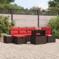 Preview: ARDEBO.de - Gartensofa-set 7 stk. Poly-Rattan
