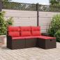 Preview: ARDEBO.de - Gartensofa-set 4 stk. Poly Rattan