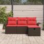 Preview: Gartensofa-set 4 stk. Poly Rattan