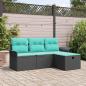 Preview: ARDEBO.de - Gartensofa-set 4 Stk. Poly Rattan