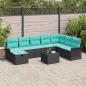Preview: ARDEBO.de - Gartensofa-set 9 Stk. Poly Rattan