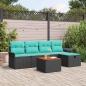 Preview: ARDEBO.de - Gartensofa-set 6 Stk. Schwarz Poly Rattan