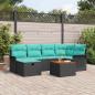 Preview: ARDEBO.de - Gartensofa-set 7 Stk. Schwarz Poly Rattan