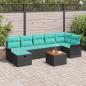 Preview: ARDEBO.de - Gartensofa-set 8 Stk. Schwarz Poly Rattan