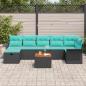 Preview: Gartensofa-set 8 Stk. Schwarz Poly Rattan