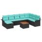 Preview: Gartensofa-set 9 Stk. Schwarz Poly Rattan