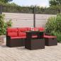 Preview: ARDEBO.de - Gartensofa-set 6 Stk. Braun Poly-Rattan