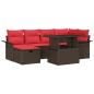Preview: Gartensofa-set 7 Stk. Braun Poly-Rattan