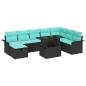 Preview: Gartensofa-set 9 Stk. Schwarz Poly-Rattan