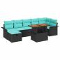 Preview: Garten-Sofa-Set 8 stk. Schwarz Poly-Rattan