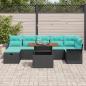Preview: Garten-Sofa-Set 8 stk. Schwarz Poly-Rattan