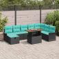 Preview: ARDEBO.de - Garten-Sofa-Set 9 stk. Schwarz Poly-Rattan