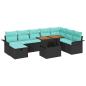 Preview: Garten-Sofa-Set 9 stk. Schwarz Poly-Rattan