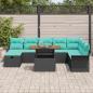 Preview: Garten-Sofa-Set 9 stk. Schwarz Poly-Rattan