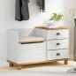 Preview: ARDEBO.de - Sitzbank mit Stauraum mit Speicher ASKIM Weiß 100 x 39 x 62 cm