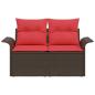 Preview: Garten-Sofa mit Kissen 141 x 62 x 69 cm Poly-Rattan