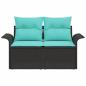 Preview: Garten-Sofa 2-Sitzanzahl Poly-Rattan