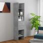 Preview: ARDEBO.de - Bücherregal Betongrau 40x35x180 cm Holzwerkstoff