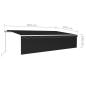 Preview: Markise Manuell Einziehbar mit Rollo & LED 6x3 m Anthrazit