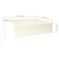 Preview: Markise Automatisch Einziehbar mit Volant 6x3 m Creme
