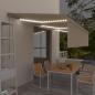 Preview: ARDEBO.de - Markise Manuell Einziehbar mit Rollo & LED 6x3 m Creme