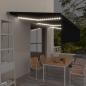 Preview: ARDEBO.de - Markise Manuell Einziehbar mit Rollo & LED 6x3 m Anthrazit