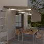 Preview: ARDEBO.de - Markise Automatisch mit Rollo LED Windsensor 6x3 m Creme
