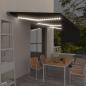 Preview: ARDEBO.de - Markise Automatisch mit Rollo LED Windsensor 6x3m Anthrazit