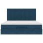 Preview: Ottoman-Bett mit Matratzen & LEDs Dunkelblau 160x200 cm Samt