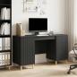 Preview: ARDEBO.de - Schreibtisch mit Regal Schwarz 142,5 x 50 x 75 cm Holzwerkstoff