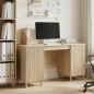 Preview: ARDEBO.de - Schreibtisch Sonoma-Eiche 142,5 x 50 x 75 cm Holzwerkstoff