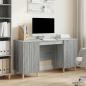 Preview: ARDEBO.de - Schreibtisch Graues Sonoma 142,5 x 50 x 75 cm Holzwerkstoff