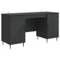 Preview: Schreibtisch Schwarz 142,5 x 50 x 75 cm Holzwerkstoff