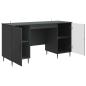Preview: Schreibtisch Schwarz 142,5 x 50 x 75 cm Holzwerkstoff