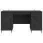 Preview: Schreibtisch Schwarz 142,5 x 50 x 75 cm Holzwerkstoff