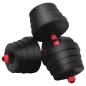 Preview: 4-in-1 Hantelset 40 kg Schwarz und Rot Zement und Eisensand