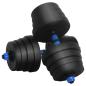 Preview: 4-in-1 Hantelset 40 kg Schwarz und Blau Zement und Eisensand