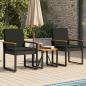 Preview: Gartenmöbel Set 3 stk. Schwarz Poly-Rattan