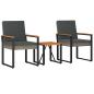 Preview: Gartenmöbel Set 3 stk. Grau und Dunkelgrau Poly-Rattan